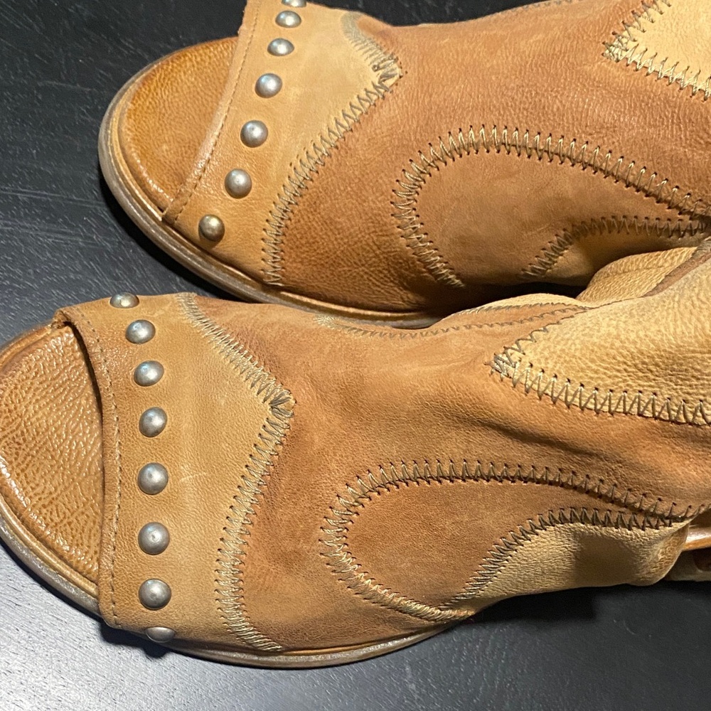 A.S.98 Maudie Leather Ankle Boots with Studs - Picture 7 of 12